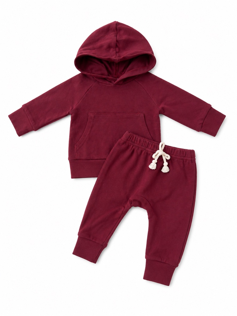 Little One Shop Burgundy Hooded Lounge Set 0–3M EUC Neutral